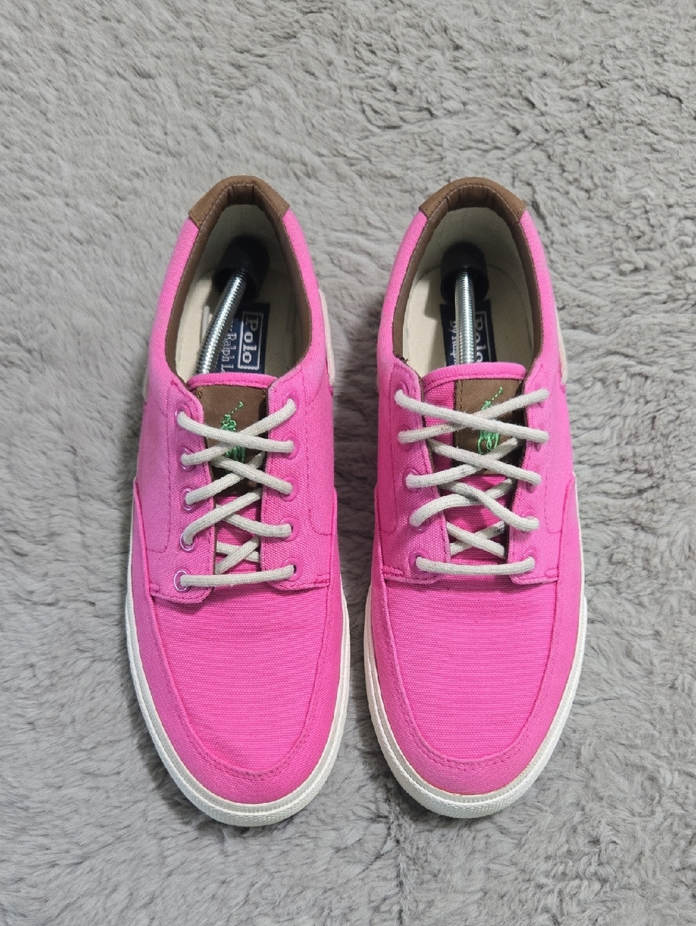 Polo by Ralph Lauren Pink Canvas Lace-Up Women's Sneakers size 8.5 (wide)